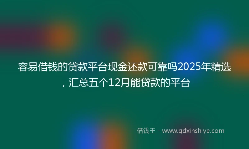 容易借钱的贷款平台现金还款可靠吗2025年精选，汇总五个12月能贷款的平台