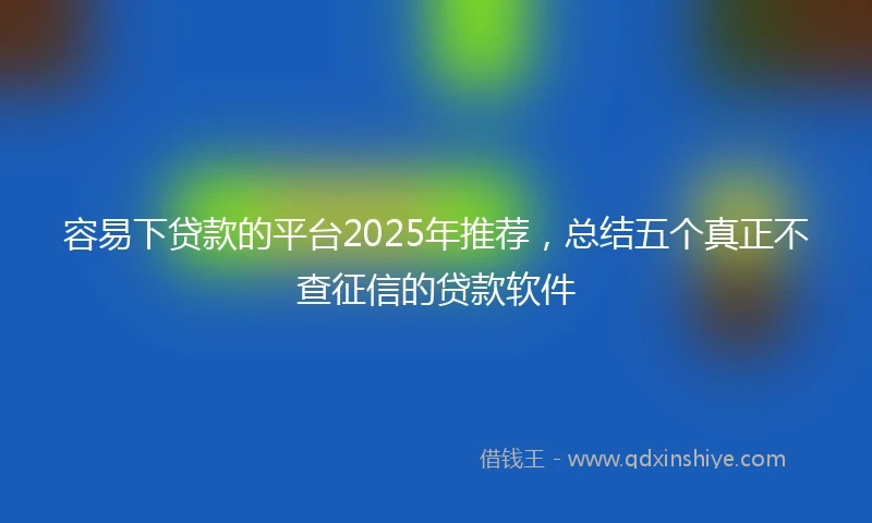 容易下贷款的平台2025年推荐，总结五个真正不查征信的贷款软件