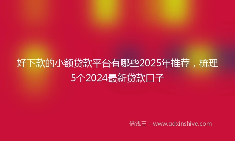 好下款的小额贷款平台有哪些2025年推荐，梳理5个2024最新贷款口子
