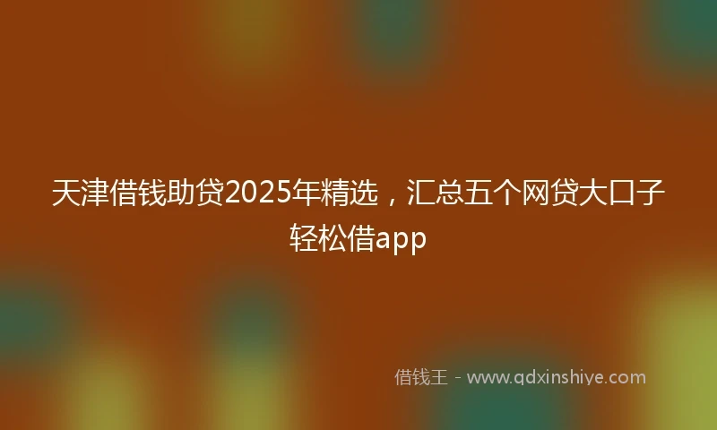 天津借钱助贷2025年精选，汇总五个网贷大口子轻松借app