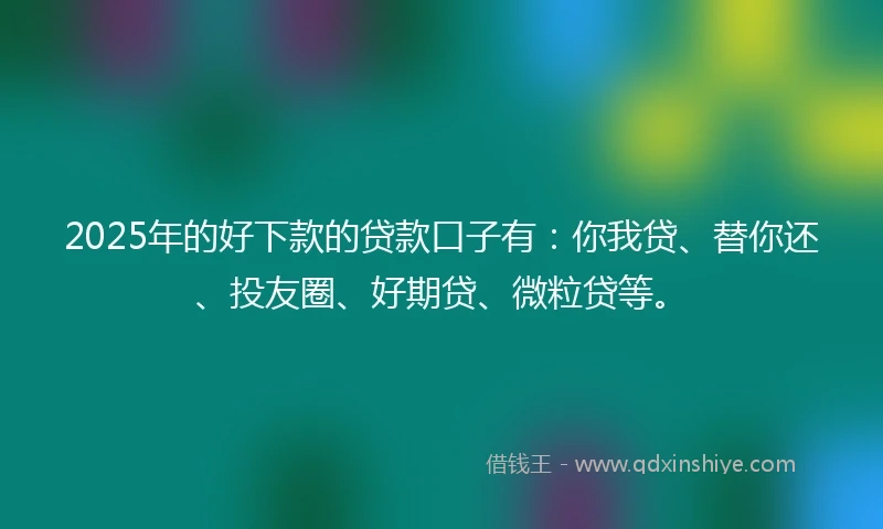 2025年的好下款的贷款口子有：你我贷、替你还、投友圈、好期贷、微粒贷等。