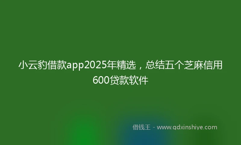 小云豹借款app2025年精选，总结五个芝麻信用600贷款软件