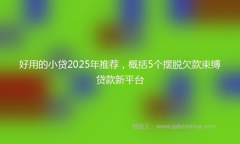 好用的小贷2025年推荐，概括5个摆脱欠款束缚贷款新平台