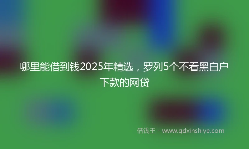 哪里能借到钱2025年精选，罗列5个不看黑白户下款的网贷
