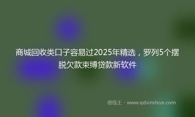 商城回收类口子容易过2025年精选，罗列5个摆脱欠款束缚贷款新软件