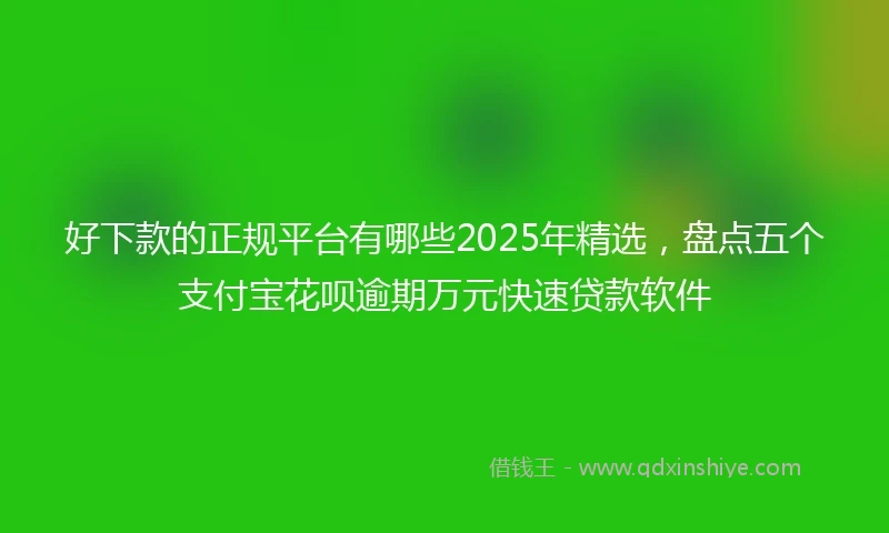 好下款的正规平台有哪些2025年精选，盘点五个支付宝花呗逾期万元快速贷款软件