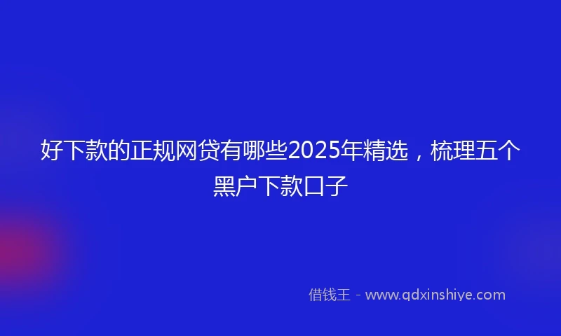 好下款的正规网贷有哪些2025年精选，梳理五个黑户下款口子