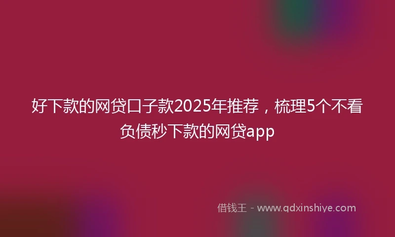 好下款的网贷口子款2025年推荐,梳理5个不看负债秒下款的网贷app