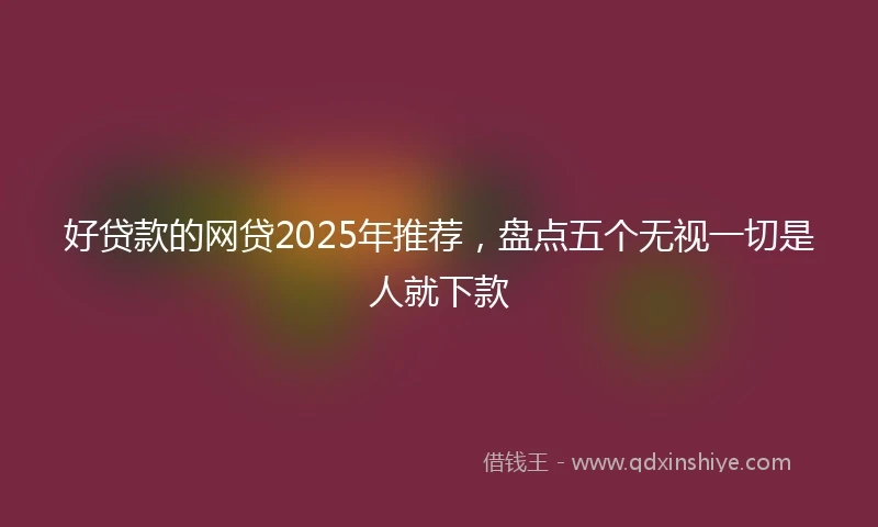 好贷款的网贷2025年推荐，盘点五个无视一切是人就下款