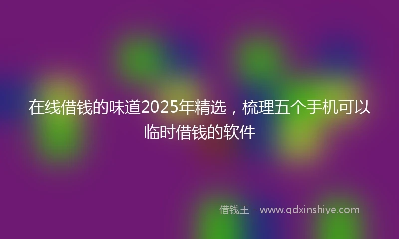 在线借钱的味道2025年精选，梳理五个手机可以临时借钱的软件