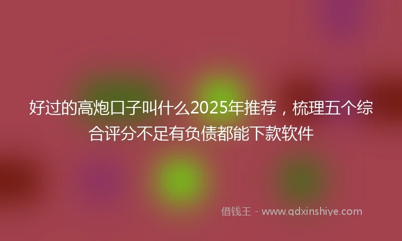 好过的高炮口子叫什么2025年推荐，梳理五个综合评分不足有负债都能下款软件