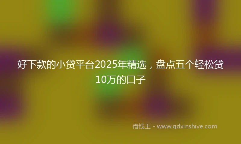 好下款的小贷平台2025年精选，盘点五个轻松贷10万的口子