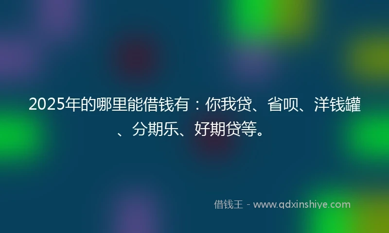 2025年的哪里能借钱有：你我贷、省呗、洋钱罐、分期乐、好期贷等。