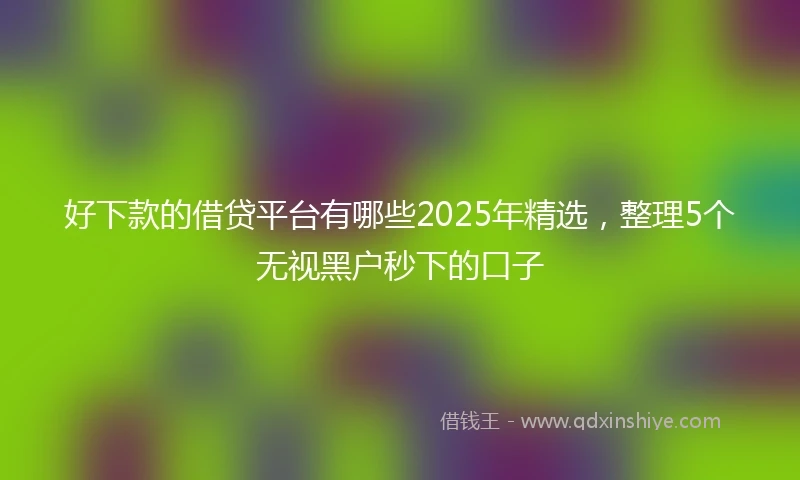 好下款的借贷平台有哪些2025年精选，整理5个无视黑户秒下的口子