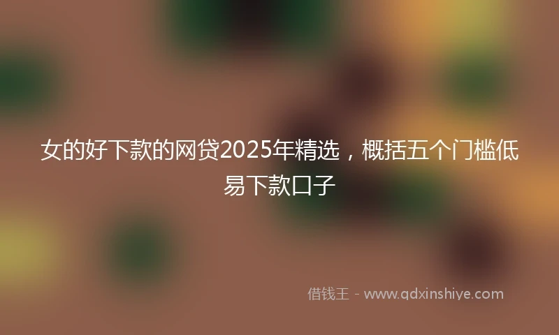 女的好下款的网贷2025年精选，概括五个门槛低易下款口子
