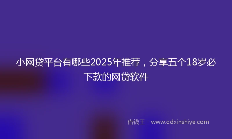 小网贷平台有哪些2025年推荐，分享五个18岁必下款的网贷软件