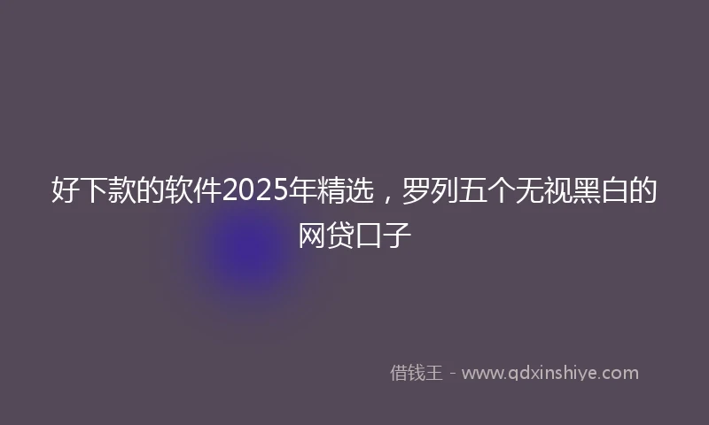 好下款的软件2025年精选，罗列五个无视黑白的网贷口子