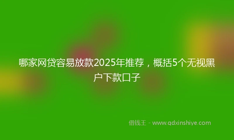 哪家网贷容易放款2025年推荐，概括5个无视黑户下款口子