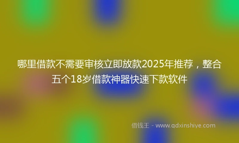 哪里借款不需要审核立即放款2025年推荐，整合五个18岁借款神器快速下款软件
