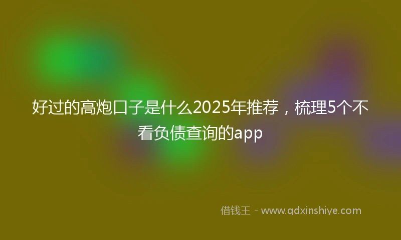 好过的高炮口子是什么2025年推荐，梳理5个不看负债查询的app