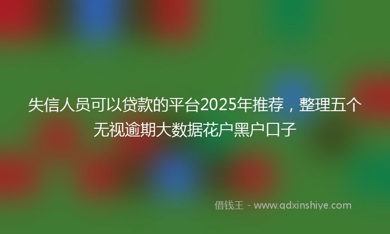 失信人员可以贷款的平台2025年推荐，整理五个无视逾期大数据花户黑户口子