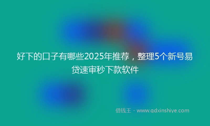好下的口子有哪些2025年推荐，整理5个新号易贷速审秒下款软件