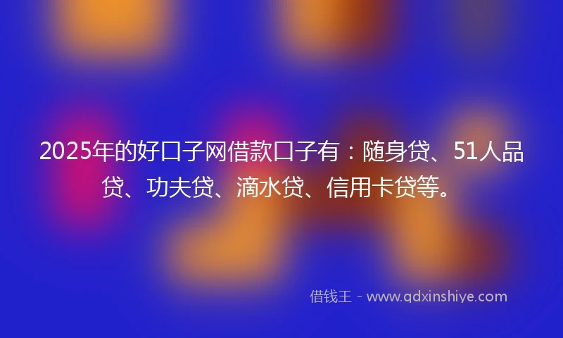 2025年的好口子网借款口子有：随身贷、51人品贷、功夫贷、滴水贷、信用卡贷等。