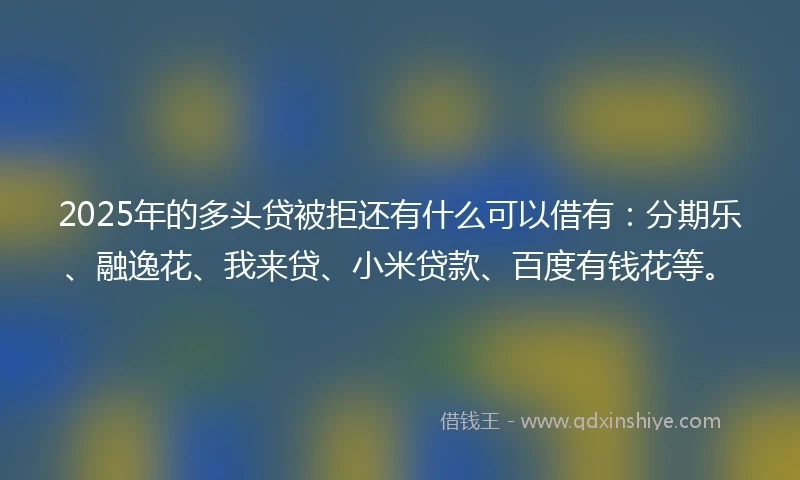 2025年的多头贷被拒还有什么可以借有：分期乐、融逸花、我来贷、小米贷款、百度有钱花等。