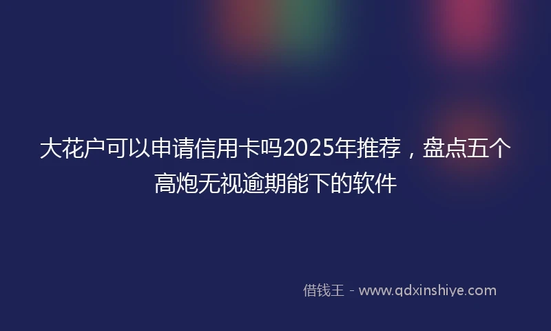 大花户可以申请信用卡吗2025年推荐，盘点五个高炮无视逾期能下的软件
