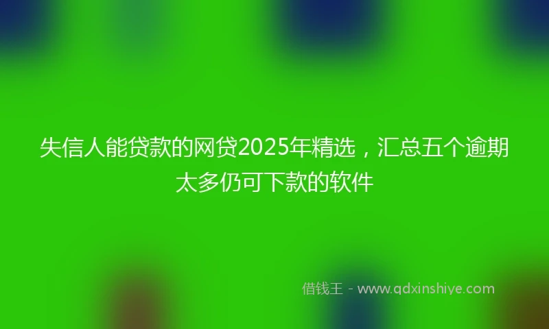 失信人能贷款的网贷2025年精选，汇总五个逾期太多仍可下款的软件
