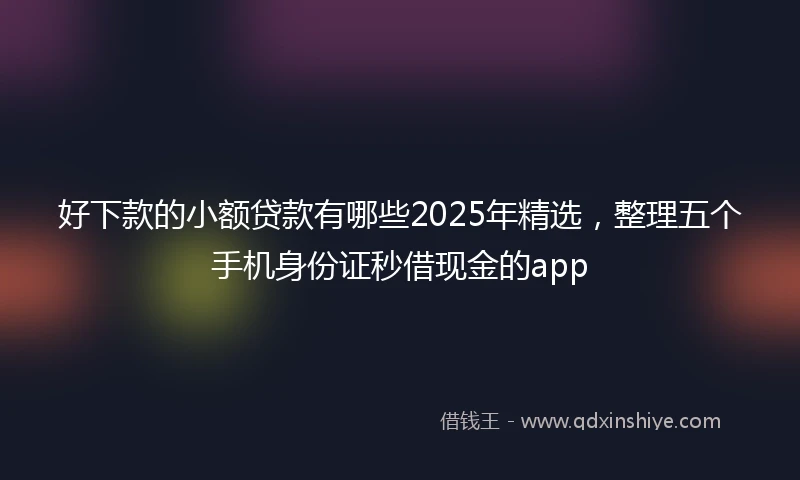 好下款的小额贷款有哪些2025年精选，整理五个手机身份证秒借现金的app