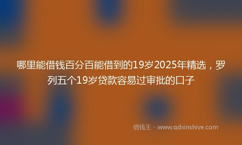 哪里能借钱百分百能借到的19岁2025年精选，罗列五个19岁贷款容易过审批的口子