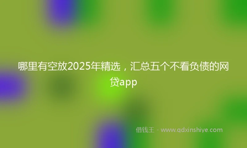 哪里有空放2025年精选，汇总五个不看负债的网贷app