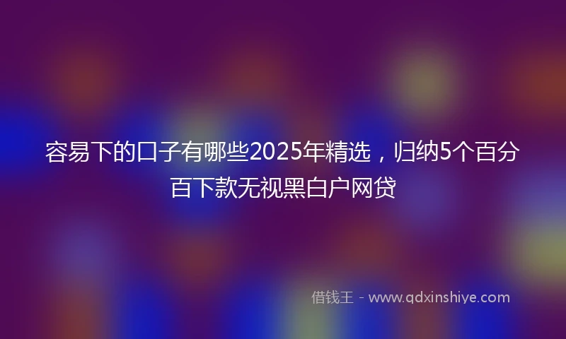 容易下的口子有哪些2025年精选，归纳5个百分百下款无视黑白户网贷