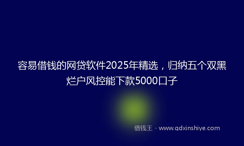 容易借钱的网贷软件2025年精选，归纳五个双黑烂户风控能下款5000口子