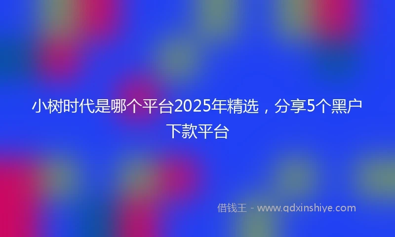 小树时代是哪个平台2025年精选，分享5个黑户下款平台