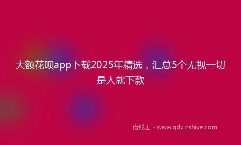 大额花呗app下载2025年精选，汇总5个无视一切是人就下款