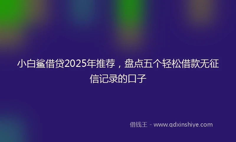 小白鲨借贷2025年推荐，盘点五个轻松借款无征信记录的口子