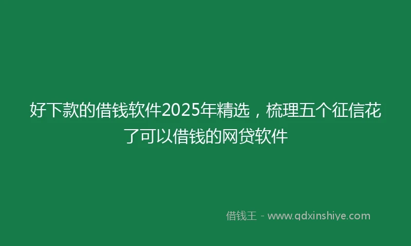 好下款的借钱软件2025年精选，梳理五个征信花了可以借钱的网贷软件