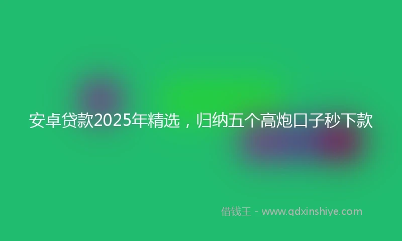安卓贷款2025年精选，归纳五个高炮口子秒下款