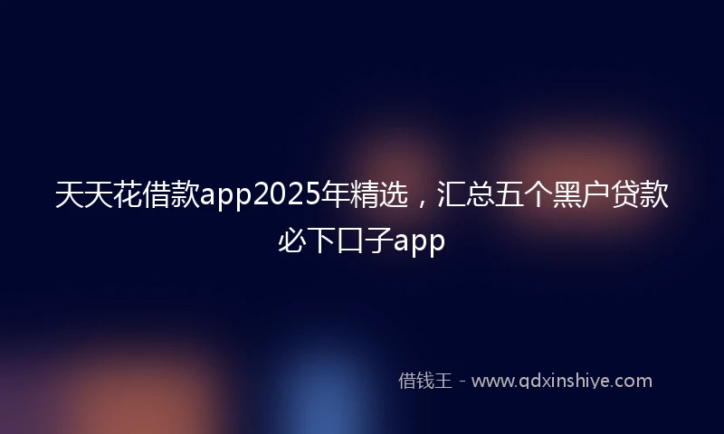 天天花借款app2025年精选，汇总五个黑户贷款必下口子app