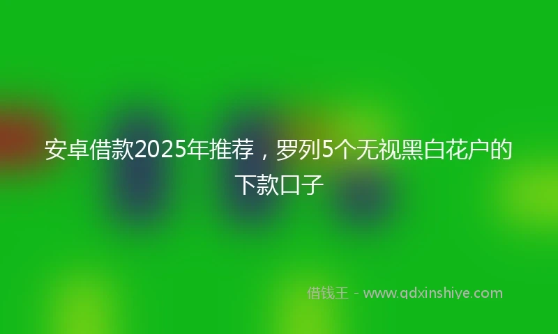 安卓借款2025年推荐，罗列5个无视黑白花户的下款口子