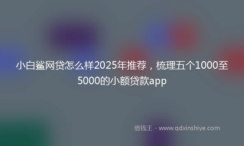 小白鲨网贷怎么样2025年推荐，梳理五个1000至5000的小额贷款app