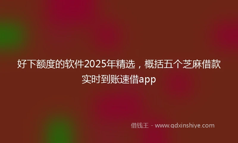 好下额度的软件2025年精选，概括五个芝麻借款实时到账速借app