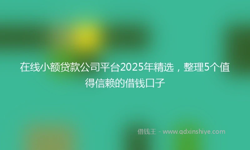 在线小额贷款公司平台2025年精选，整理5个值得信赖的借钱口子