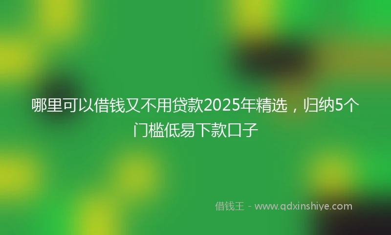 哪里可以借钱又不用贷款2025年精选，归纳5个门槛低易下款口子