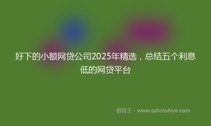 好下的小额网贷公司2025年精选，总结五个利息低的网贷平台