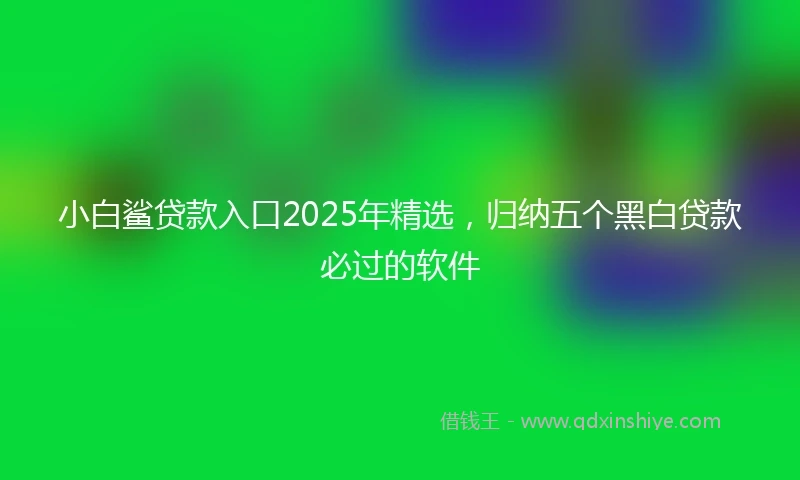 小白鲨贷款入口2025年精选，归纳五个黑白贷款必过的软件
