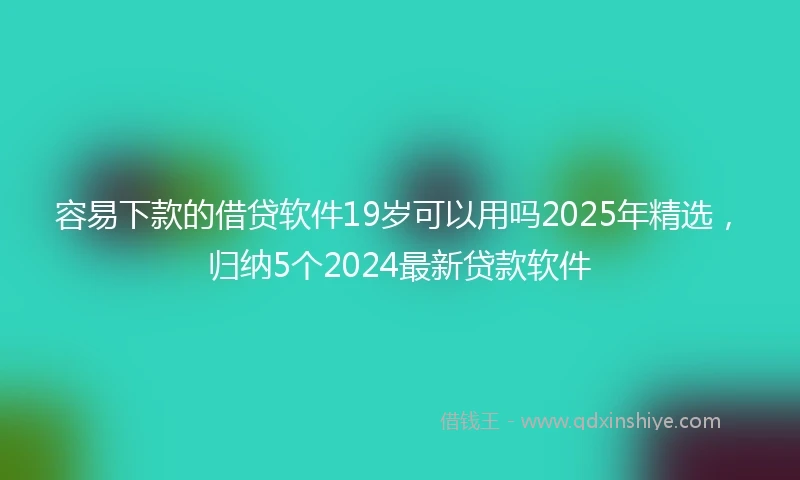 容易下款的借贷软件19岁可以用吗2025年精选，归纳5个2024最新贷款软件