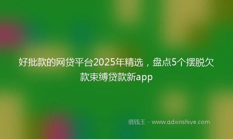 好批款的网贷平台2025年精选，盘点5个摆脱欠款束缚贷款新app